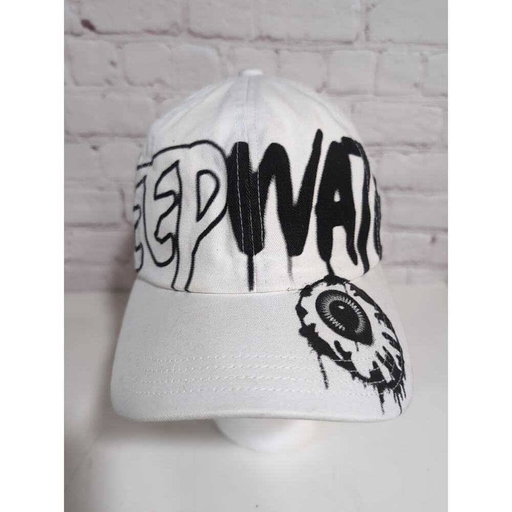 Mishka White Retro Graffiti Keep Watch Eyeball Hat Discontinued Cotton READ